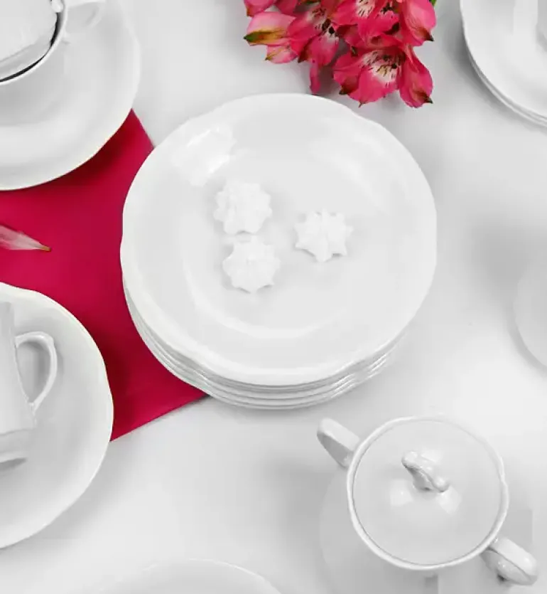 CHODZIEŻ KAMELIA C000 BIAŁA Serwis kawowy 39 el / 12 osób / porcelana