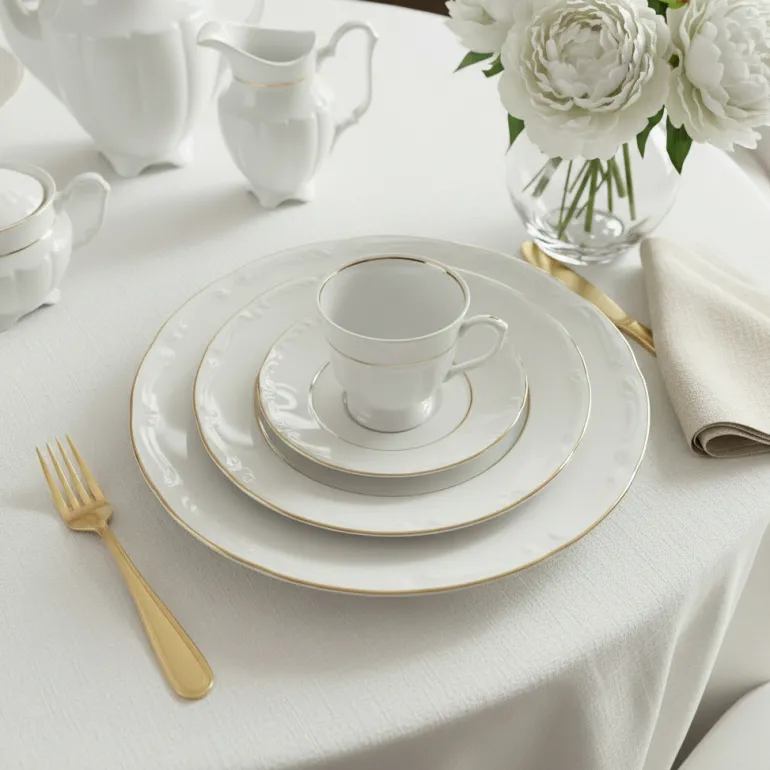 CHODZIEŻ MARIA TERESA B014 ZŁOTA LINIA Zestaw kawowy 39 el / 12 osób / porcelana
