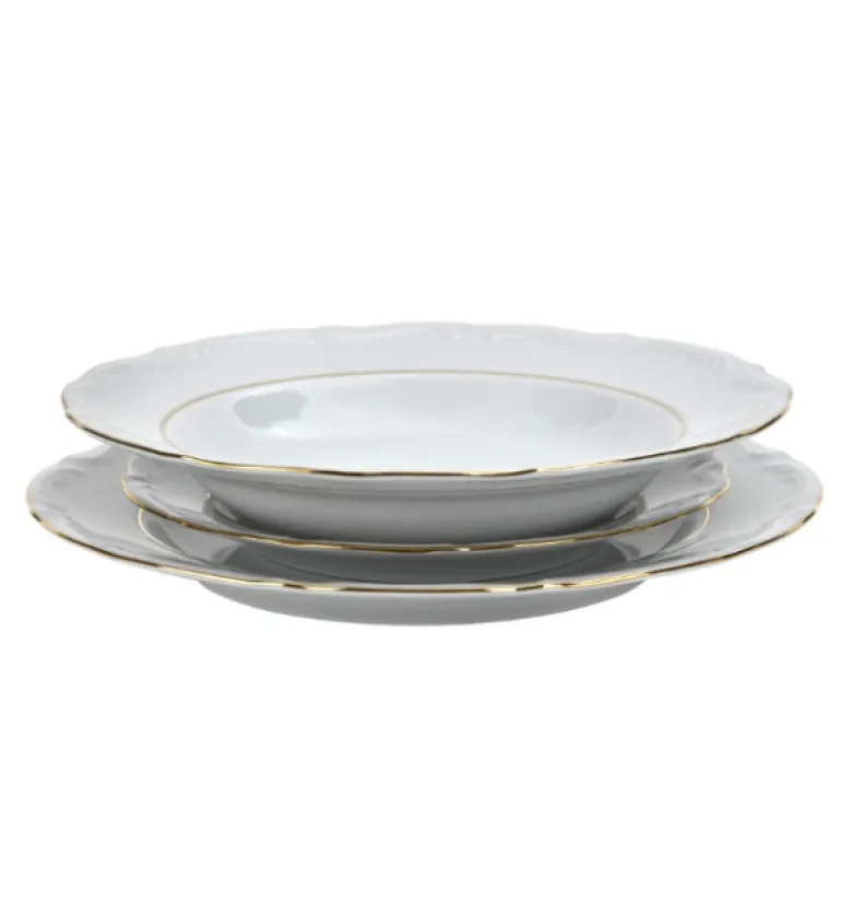 CHODZIEŻ MARIA TERESA B014 ZŁOTA LINIA Zestaw obiadowy 44 el / 12 osób / porcelana
