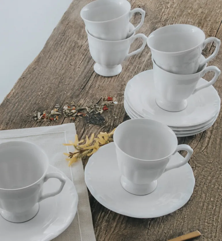 CHODZIEŻ MARIA TERESA C001 BIAŁA Filiżanka 210 ml ze spodkiem / porcelana