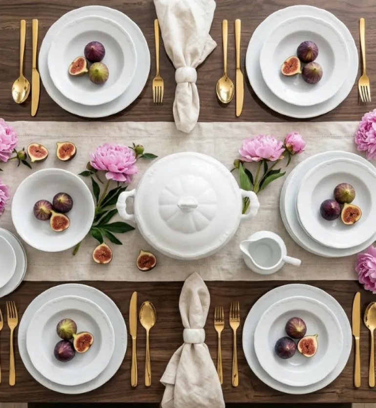 CHODZIEŻ MARIA TERESA C000 BIAŁA Zestaw obiadowy 44 el / 12 osób / porcelana