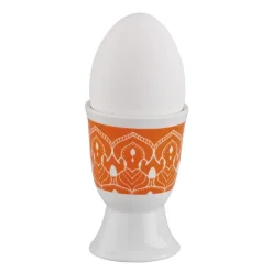 CILIO | Amici | kieliszek na jajko, porcelana, śred. 5 x 7 cm, pomarańczowa mandala