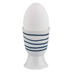 CILIO | Amici | kieliszek na jajko, porcelana, śred. 5 x 7 cm, granatowe pręgi
