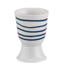 CILIO | Amici | kieliszek na jajko, porcelana, śred. 5 x 7 cm, granatowe pręgi