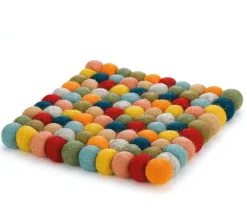 CILIO COLORE Podkładka pod gorące naczynia / owcza wełna / wielokolorowa kwadratowa