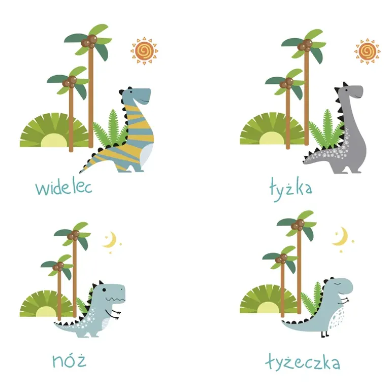 CILIO | Dino | sztućce dla dzieci, 4 el.