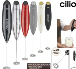 CILIO LATTEFORTE Spieniacz do mleka na stojaku 23 cm / czarny błyszczący / FreeForm