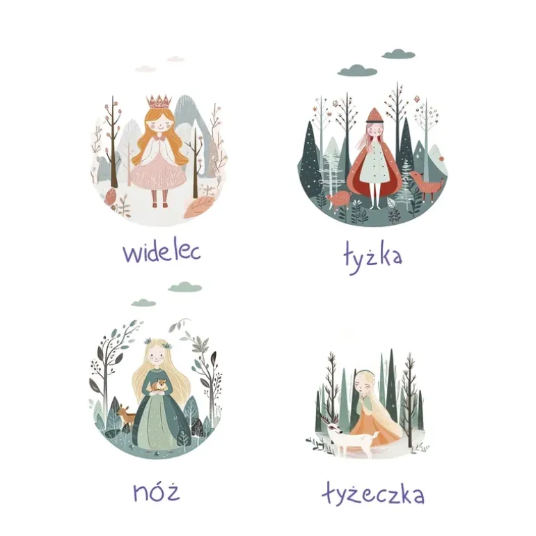 CILIO | Princess | sztućce dla dzieci, 4 el.