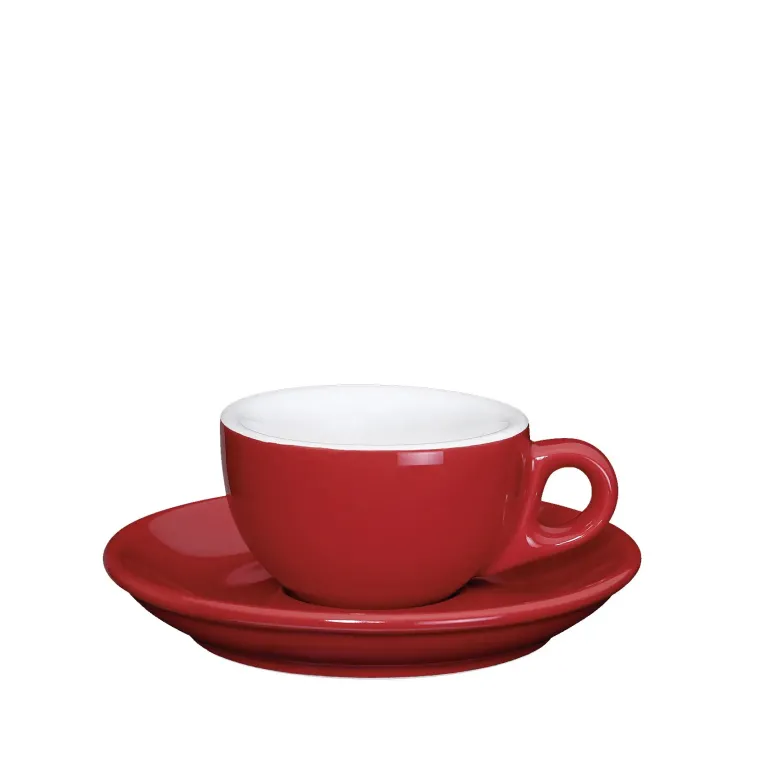 CILIO | Roma | porcelanowa filiżanka do espresso ze spodkiem, 50 ml, czerwona