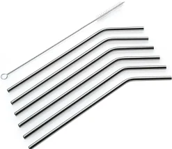 CILIO STEEL Stalowe słomki do napojów 6 szt. + szczoteczka do czyszczenia / FreeForm