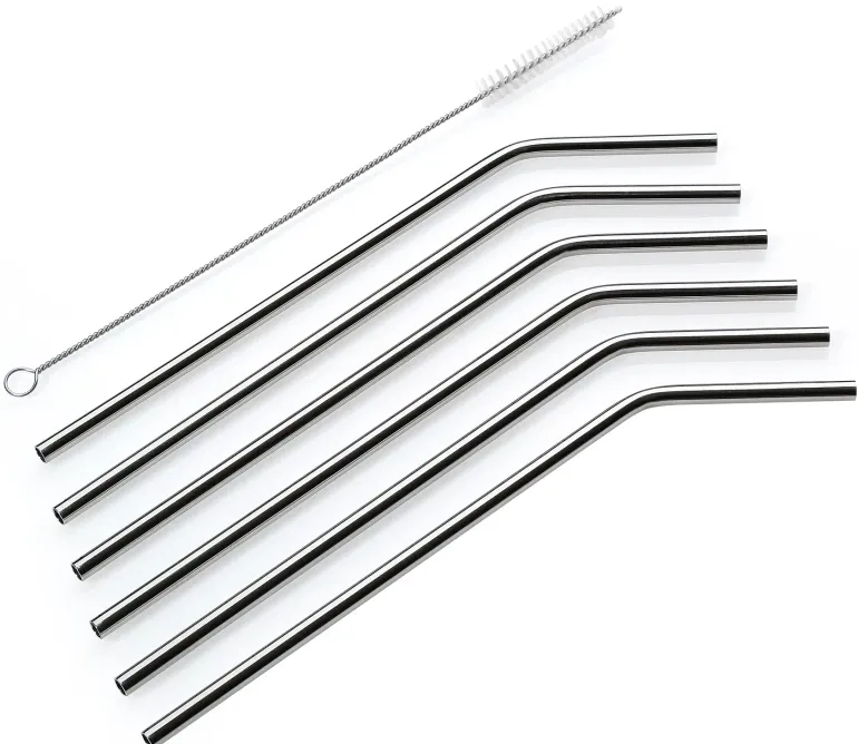 CILIO STEEL Stalowe słomki do napojów 6 szt. + szczoteczka do czyszczenia / FreeForm