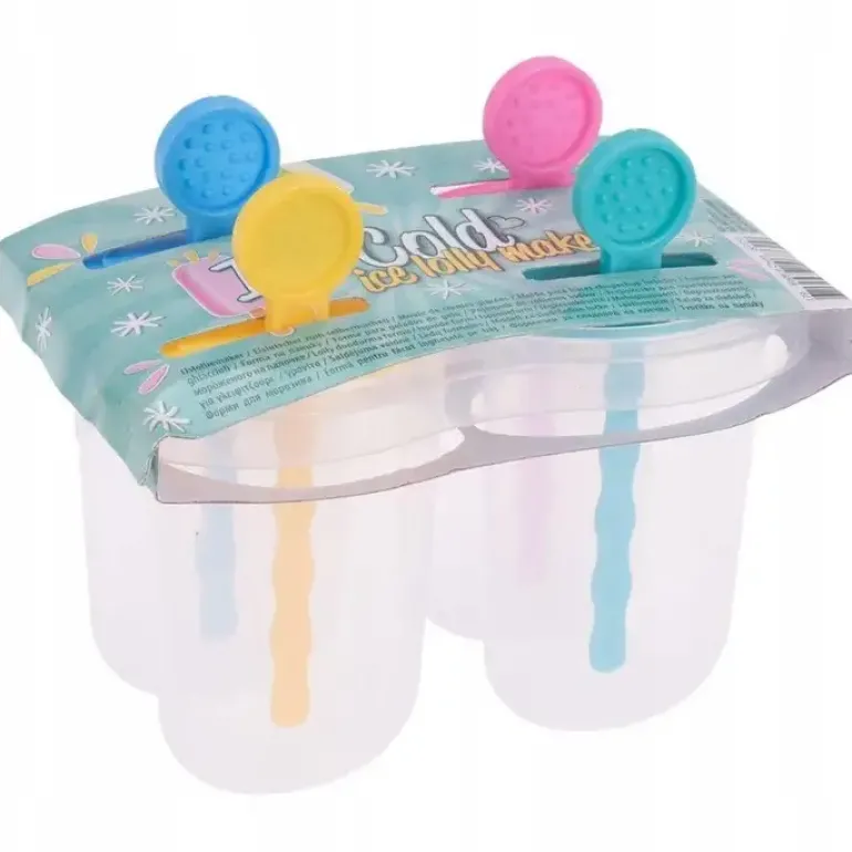 EXCELLENT HOUSEWARE Zestaw 4 foremek do lodów na patyku ze stojakiem / tworzywo sztuczne
