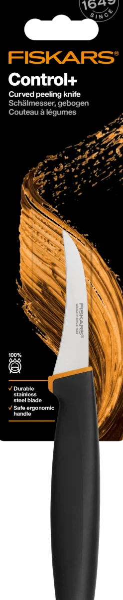 FISKARS CONTROL+ Nóż do obierania z wygiętym ostrzem 7 cm / japońska stal nierdzewna