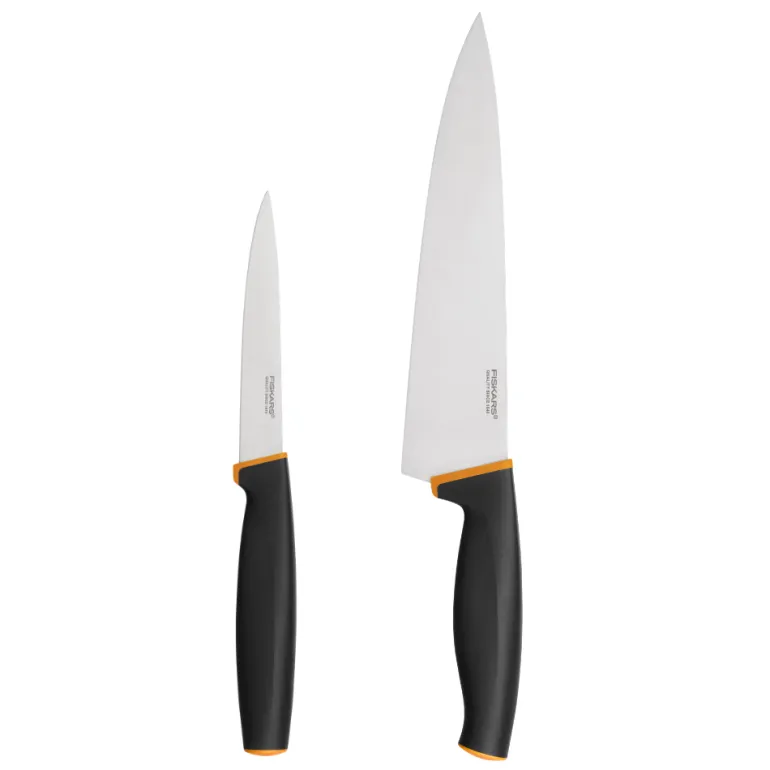 FISKARS CONTROL+ Zestaw 2 noży COOK'S SET w pudełku + Ostrzałka ceramiczna Essential Roll-Sharp / japońska stal nierdzewna