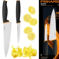 FISKARS CONTROL+ Zestaw 2 noży COOK'S SET w pudełku / japońska stal nierdzewna