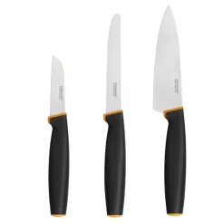 FISKARS CONTROL+ Zestaw 3 noży FAVOURITE SET w pudełku + Ostrzałka ceramiczna Essential Roll-Sharp / japońska stal nierdzewna