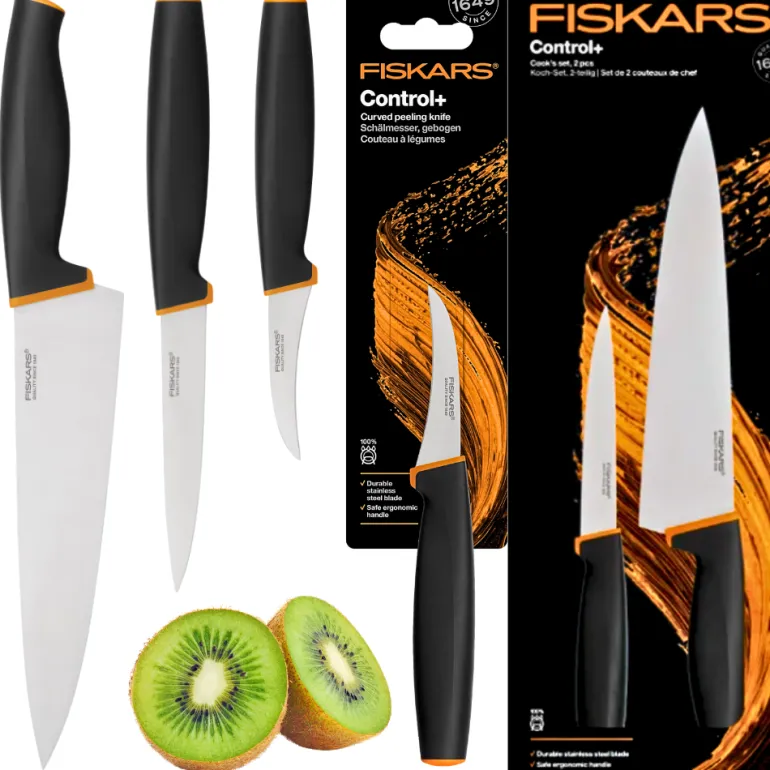 FISKARS CONTROL+ Zestaw 3 noży kuchennych COOK'S SET / japońska stal nierdzewna