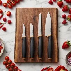 FISKARS CONTROL+ Zestaw 4 noży kuchennych FAVOURITE SET + Ostrzałka Edge / japońska stal nierdzewna