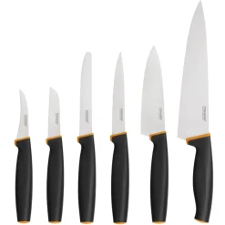 FISKARS CONTROL+ Zestaw 6 noży kuchennych FAVOURITE + COOK'S SET + Ostrzałka Edge / japońska stal nierdzewna
