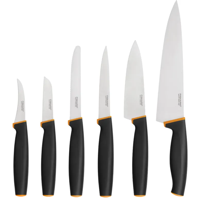 FISKARS CONTROL+ Zestaw 6 noży kuchennych FAVOURITE + COOK'S SET + Ostrzałka Edge / japońska stal nierdzewna