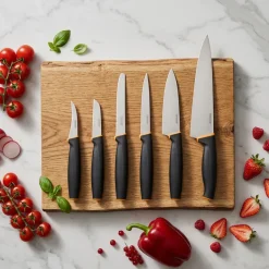 FISKARS CONTROL+ Zestaw 6 noży kuchennych FAVOURITE + COOK'S SET + Ostrzałka Edge / japońska stal nierdzewna