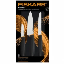 FISKARS CONTROL+ Zestaw 6 noży kuchennych FAVOURITE + COOK'S SET + Ostrzałka Edge / japońska stal nierdzewna