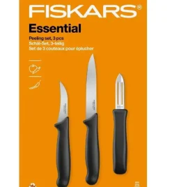 FISKARS ESSENTIAL Komplet 11 noży (kuchenne +Szefa+do obierania+do warzyw) w pudełku/ stal nierdzewna