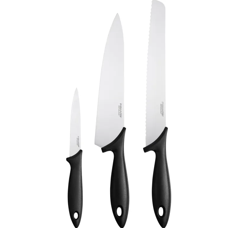 FISKARS ESSENTIAL Komplet 6 noży (kuchenne + do obierania) w pudełku / stal nierdzewna
