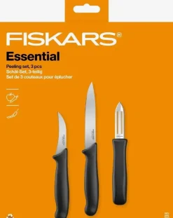FISKARS ESSENTIAL Komplet 6 noży (do warzyw i do obierania) / stal nierdzewna HRC 53 + Ostrzałka ESSENTIAL