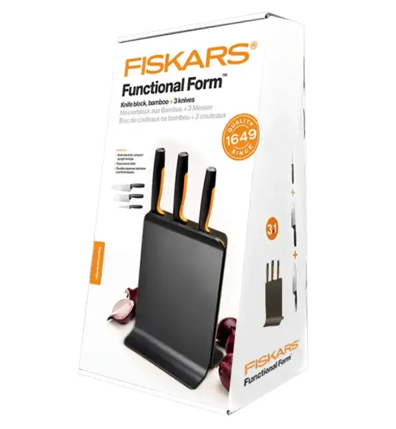 FISKARS FUNCTIONAL FORM 1057555 Komplet 3 noży w bloku czarnym