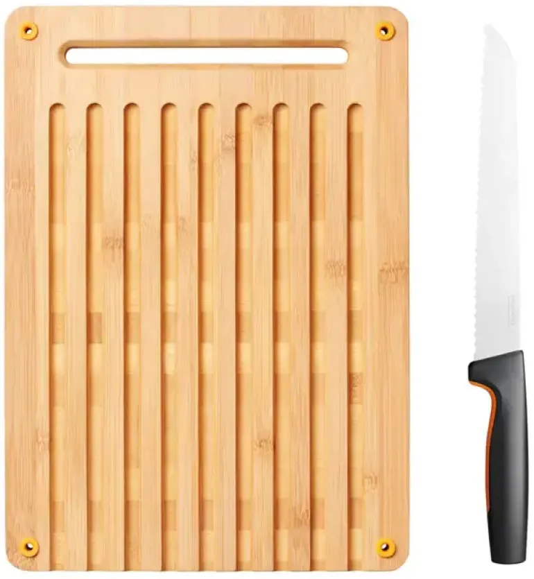 FISKARS FUNCTIONAL FORM 10577561+1057551 Komplet 4 noży kuchennych + deska do krojenia 35x25 cm w pudełku