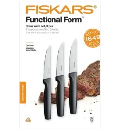 FISKARS FUNCTIONAL FORM 1057558+1057564 Komplet 8 noży (5+3) w pudełkach + ostrzałka ESSENTIAL