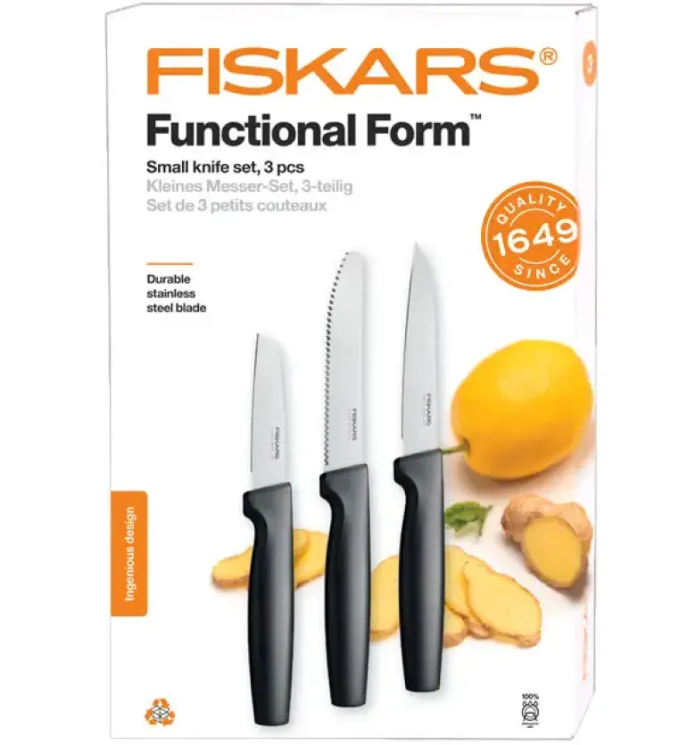 FISKARS FUNCTIONAL FORM 1057556+1057561 Komplet 6 noży kuchennych (3+3) w pudełkach / stal nierdzewna