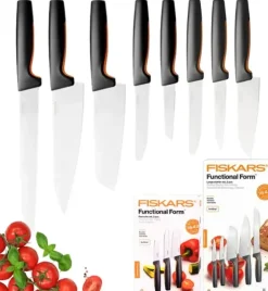 FISKARS FUNCTIONAL FORM 1057556+1057558 Komplet 8 noży (3+5) w pudełkach / stal nierdzewna