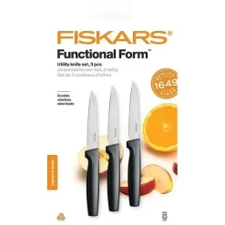 FISKARS FUNCTIONAL FORM 1057563 Komplet 3 noży do obierania w pudełku / stal nierdzewna