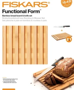 FISKARS FUNCTIONAL FORM 1057556+1057551 Komplet 4 noży kuchennych + deska do krojenia 35x25 cm w pudełku