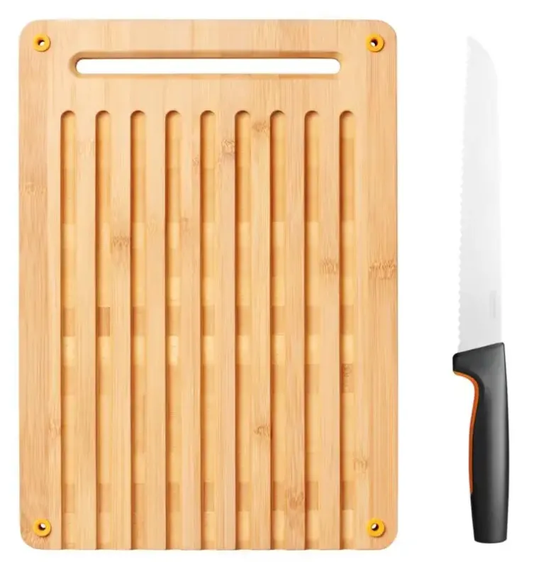 FISKARS FUNCTIONAL FORM 1057557+1057551 Komplet 3 noży kuchennych + deska do krojenia 35x25 cm w pudełku