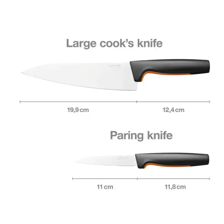 FISKARS FUNCTIONAL FORM 1057557+1057551 Komplet 3 noży kuchennych + deska do krojenia 35x25 cm w pudełku