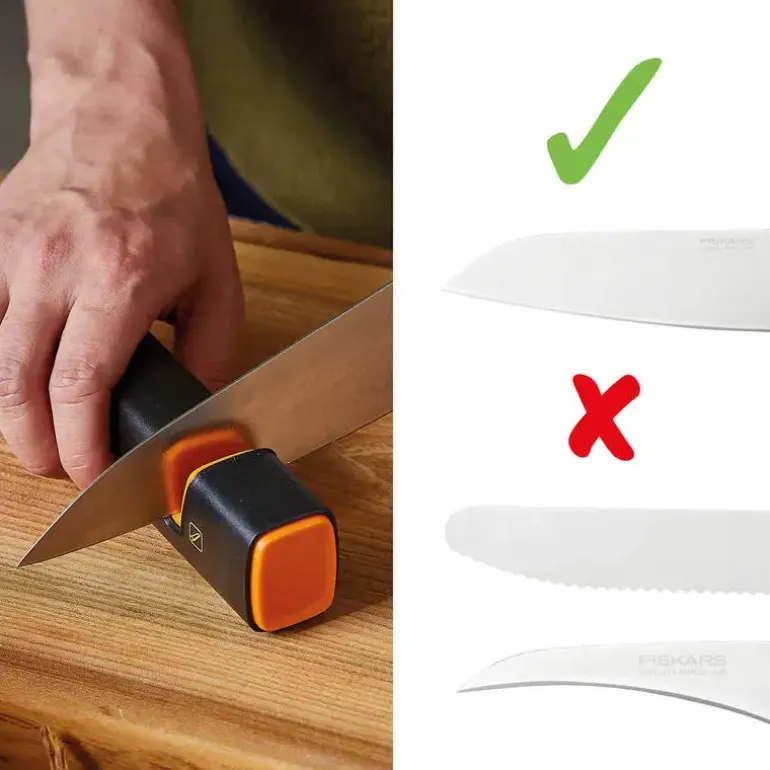 FISKARS FUNCTIONAL FORM 1057555 Komplet 3 noży w bloku czarnym + ostrzałka Fiskars Edge