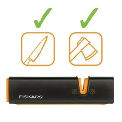 FISKARS FUNCTIONAL FORM Komplet 5 noży kuchennych w bloku drewnianym + Ostrzałka Edge