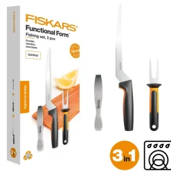 FISKARS FUNCTIONAL FORM 1057560 Komplet do ryb 3 el w pudełku / stal nierdzewna