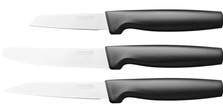 FISKARS FUNCTIONAL FORM 1057561 Komplet 3 małych noży kuchennych w pudełku / stal nierdzewna
