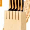 FISKARS FUNCTIONAL FORM Komplet 5 noży kuchennych w bloku drewnianym