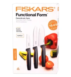 FISKARS FUNCTIONAL FORM 1057556+1057559 Komplet 6 noży kuchennych (3+3) w pudełkach / stal nierdzewna