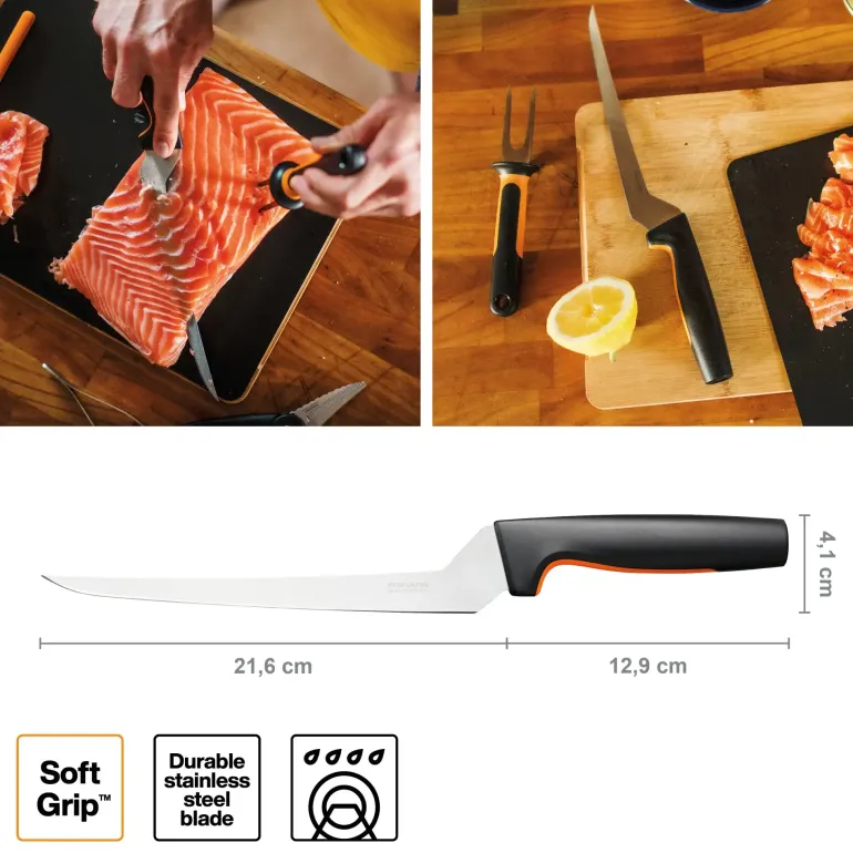 FISKARS FUNCTIONAL FORM 1057540 Nóż do filetowania 22 cm / stal nierdzewna