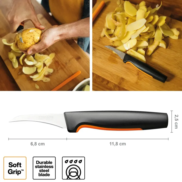 FISKARS FUNCTIONAL FORM 1057545 Nóż do skrobania 7 cm zagięty / stal nierdzewna