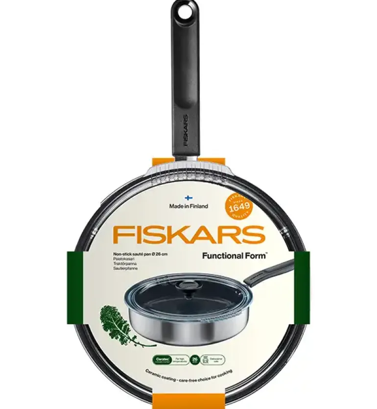 FISKARS FUNCTIONAL FORM 1072314 Patelnia szefa 26 cm z pokrywką / powłoka Ceratec™