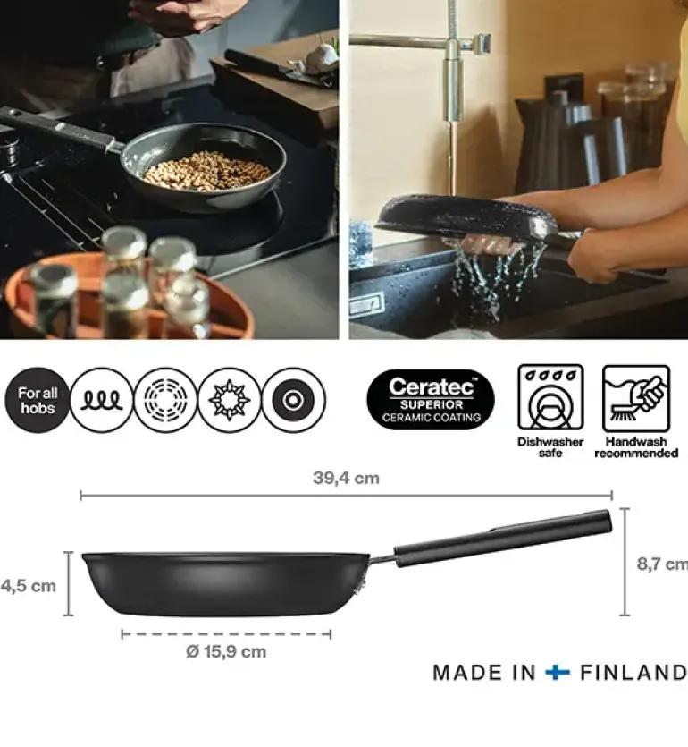 FISKARS HARD FACE 1075457 Patelnia 20 cm / powłoka Ceratec™ Superior