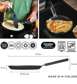 FISKARS HARD FACE 1075522 Patelnia naleśnikowa 22 cm / powłoka Ceratec™ Superior