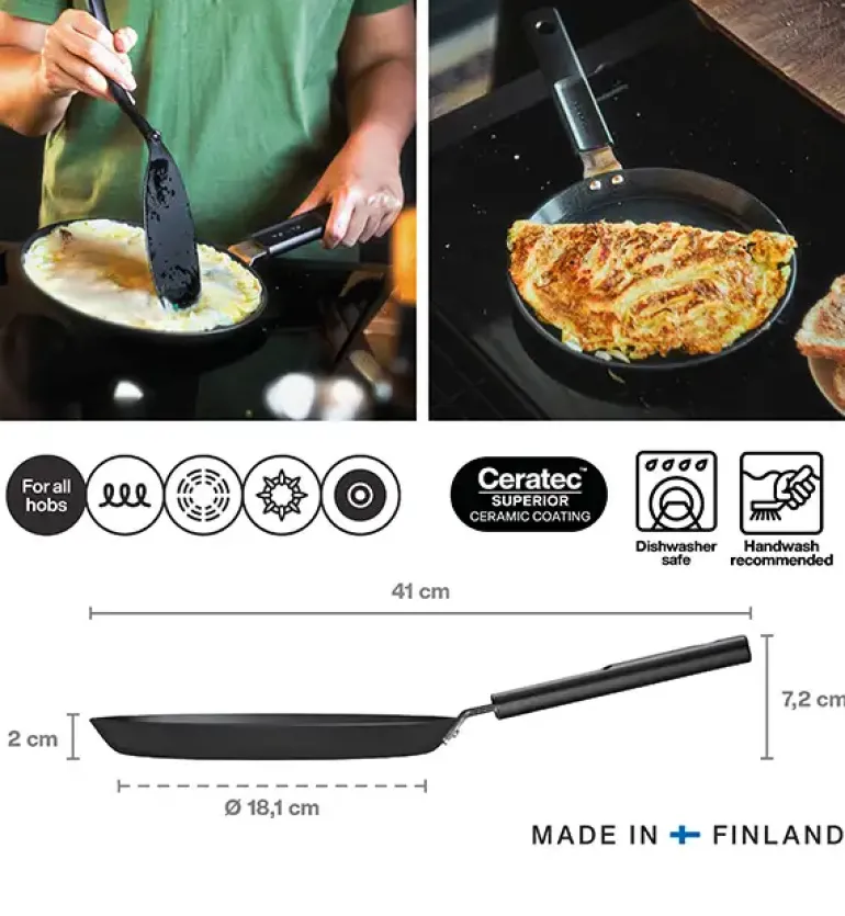 FISKARS HARD FACE 1075522 Patelnia naleśnikowa 22 cm / powłoka Ceratec™ Superior